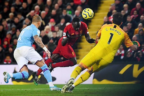 Mane sneaked the third goal past Bravo who got a hand to it but it wasn&#039;t strong enough