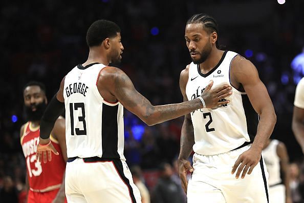 Paul George and Kawhi Leonard will go up against the Dallas Mavericks