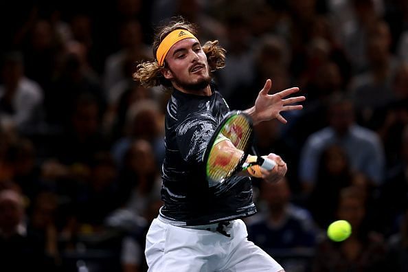 Stefanos Tsitsipas struggled against Novak Djokovic in Paris