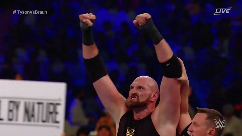 Tyson Fury was victorious in his WWE debut match against Braun Strowman