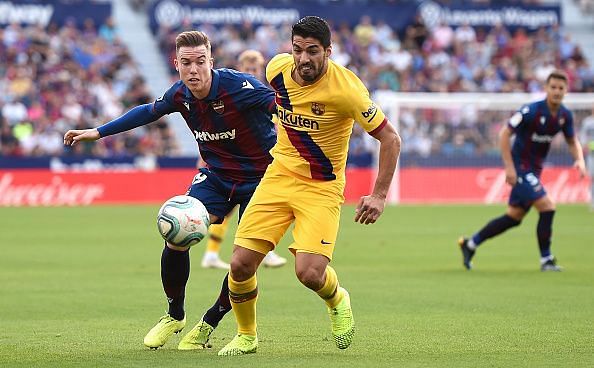 Suarez pulled up with a Calf injury against Levante