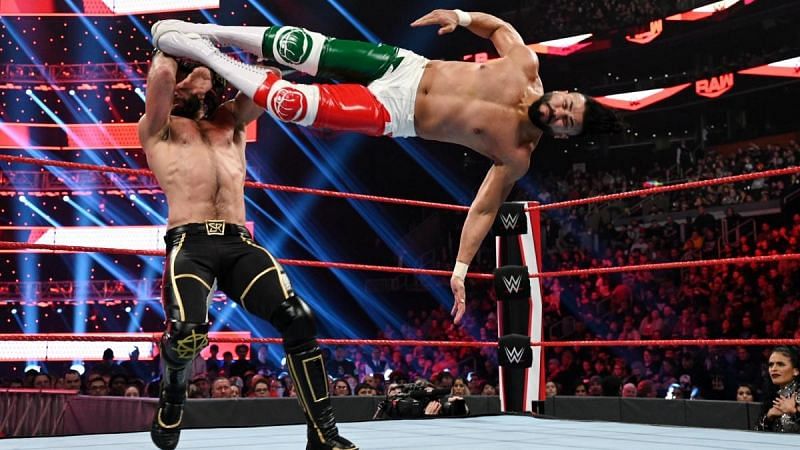 Andrade&#039;s match with Seth Rollins contained some sloppy moments throughout