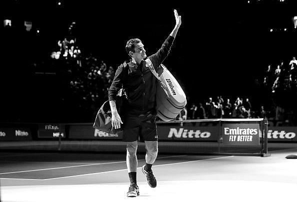 Roger Federer, through to his 16th ATP Finals semi-final.