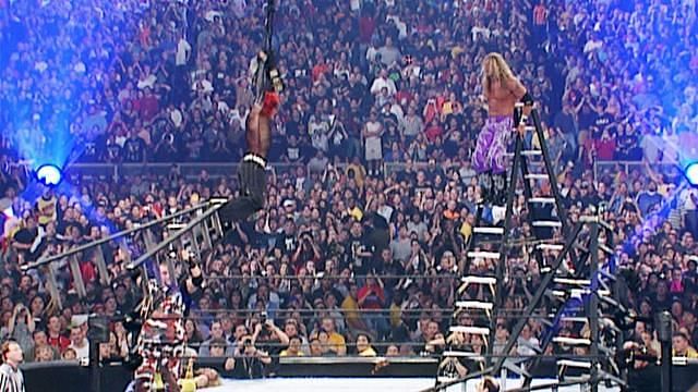 Edge spears Jeff Hardy in a classic Wrestle Mania moment