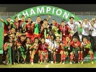 Afghanistan lifting their first-ever SAFF Cup trophy