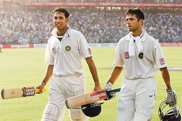 Laxman and Dravid during their famous partnership in 2001