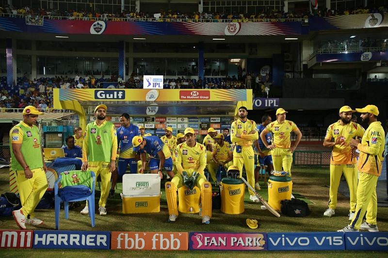 CSK Dugout (Image Courtesy: BCCI/IPLT20.COM)