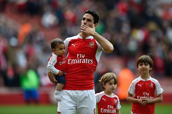 Mikel Arteta retired as a player with Arsenal
