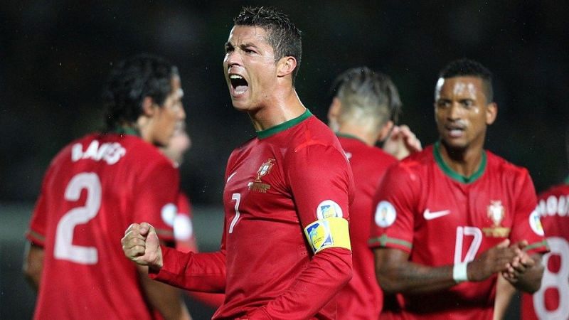 Ronaldo celebrates one of his goals against Northern Ireland in a 2014 FIFA World Cup qualifier