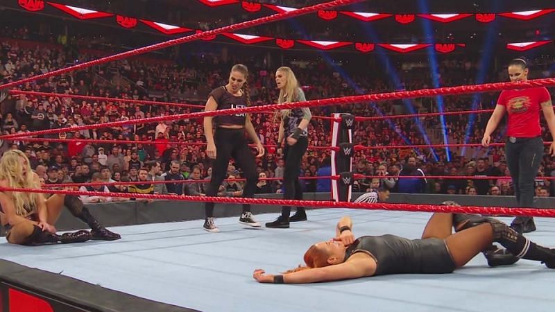Charlotte Flair and Becky Lynch assaulted by NXT Superstars