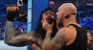CM Punk reacts to the Roman Reigns and Baron Corbin segment from WWE SmackDown