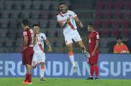 Manvir Singh celebrates after scoring against NorthEast United FC