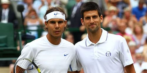 Nadal (left) and Djokovic