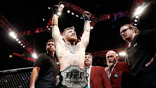 Conor McGregor, moments after his title win at UFC 194