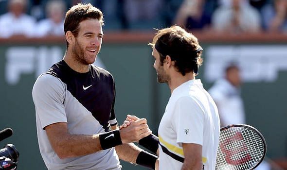 Federer congratulates Del Potro following the former&#039;s maiden Masters 1000 title at 2018 Indian Wells