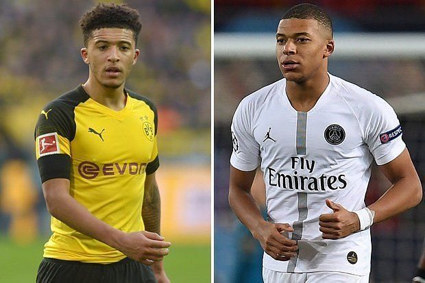 Jadon Sancho (left) and Kylian Mbappe (right)