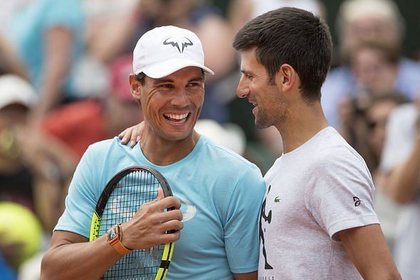 Nadal (left) and Djokovic