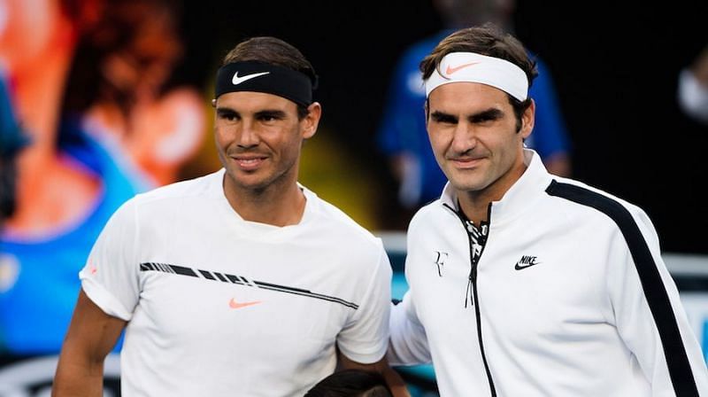 Nadal (left) and Federer