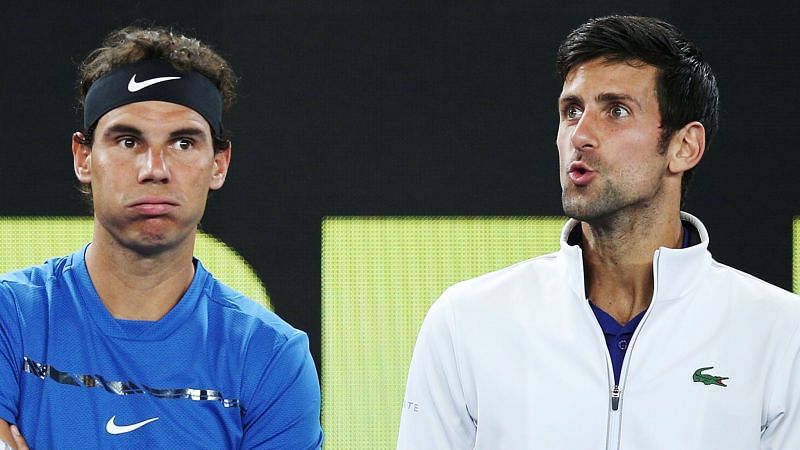 Nadal (left) and Djokovic