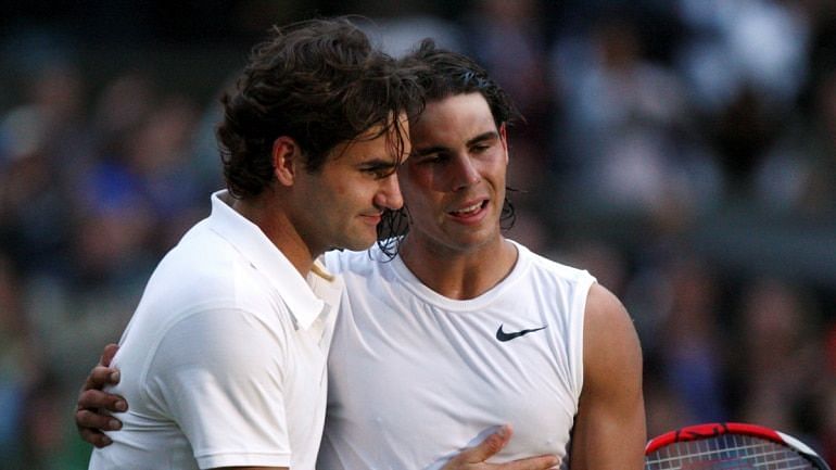 Federer (left) and Nadal