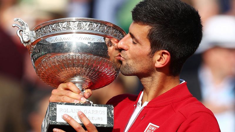 Djokovic celebrates his first French Open title in 2016