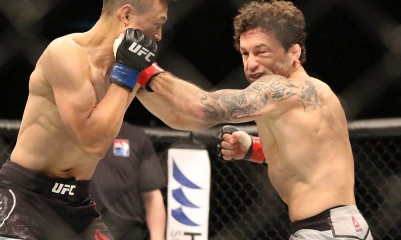The Korean Zombie was victorious in style against Frankie Edgar (right) over the weekend