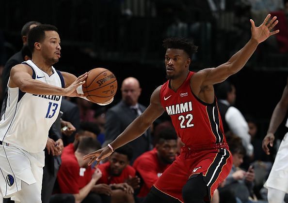 Jimmy Butler in their game against the Mavs where they won 122-118 in OT