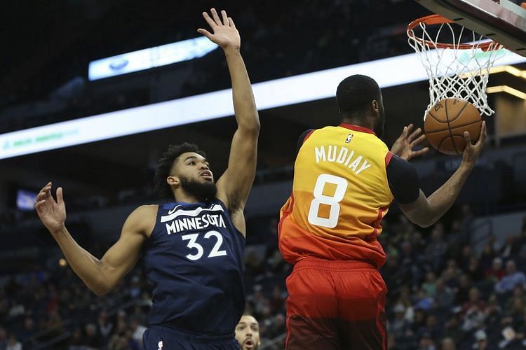 Karl-AnthonyTowns scored 21 points on 6-of-15 shooting in their game against the Jazz