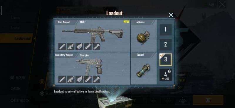 All about the loadout in PUBG Mobile TDM and how to change 