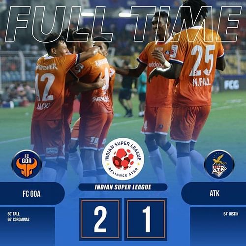 Goa got the better of ATK 2-1 (Image courtesy: FC Goa/Twitter)