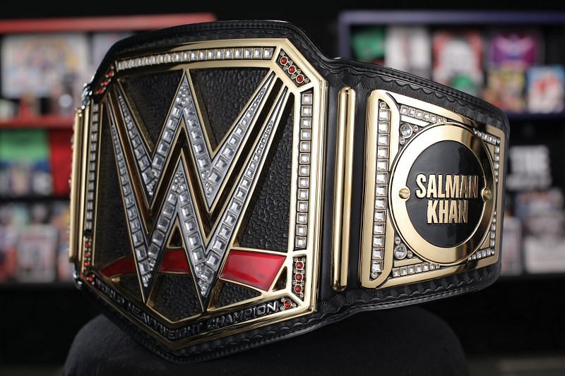 This custom belt highlights the relationship shared between the WWE and the Bollywood star