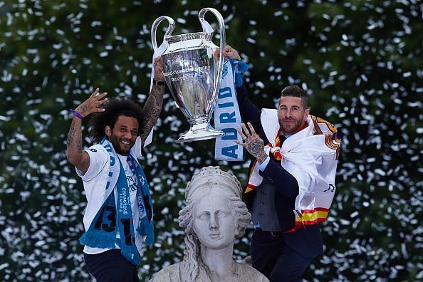 Real Madrid Celebrate After Victory In The Champions League Final Against Liverpool