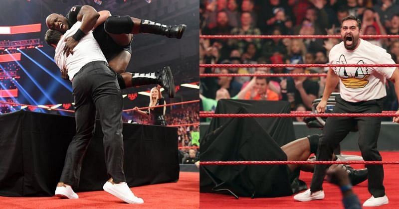 Rusev sent Bobby Lashley crashing through a table on RAW.