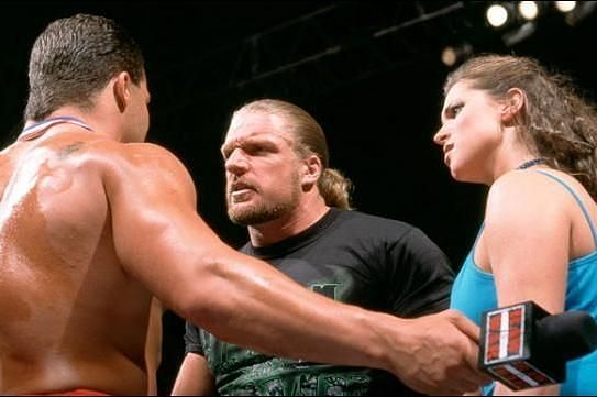 Angle, Triple H, and Stephanie