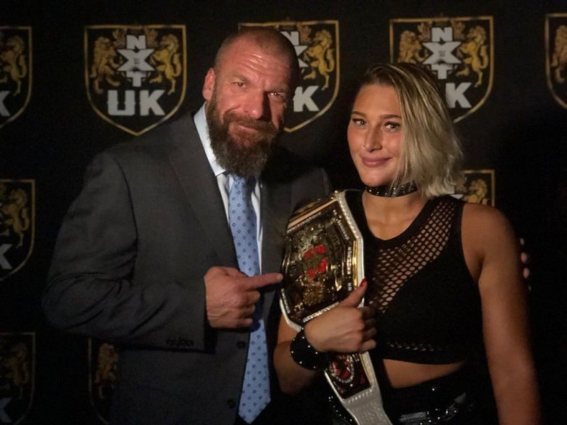 Rhea Ripley as the NXT UK Women&#039;s Champion