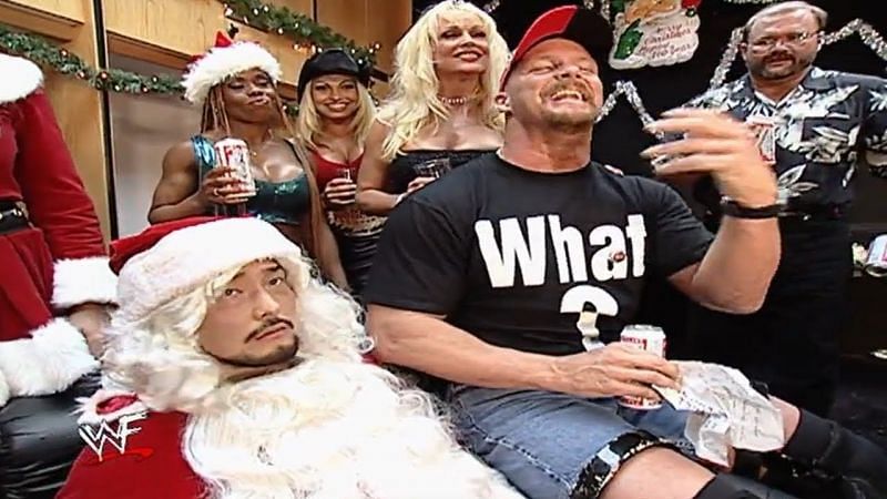Stone Cold Steve Austin having a merry old time.