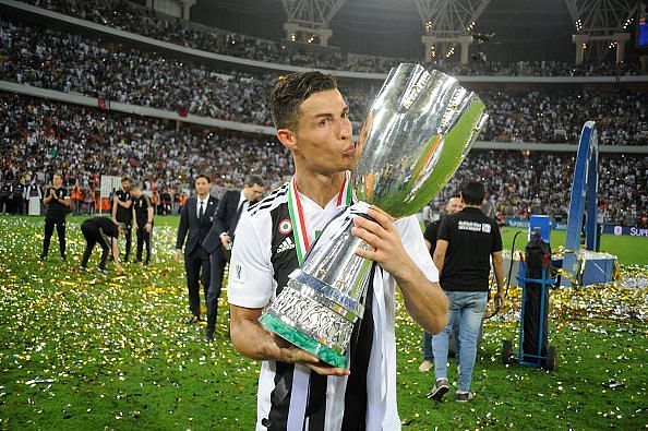 Ronaldo with the Italian Supercup
