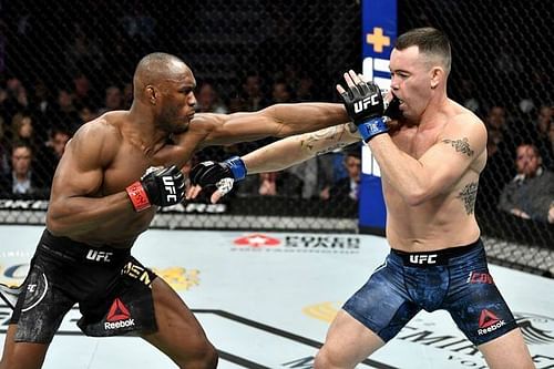 Kamaru Usman broke Colby Covington's jaw en route to a fifth round TKO win