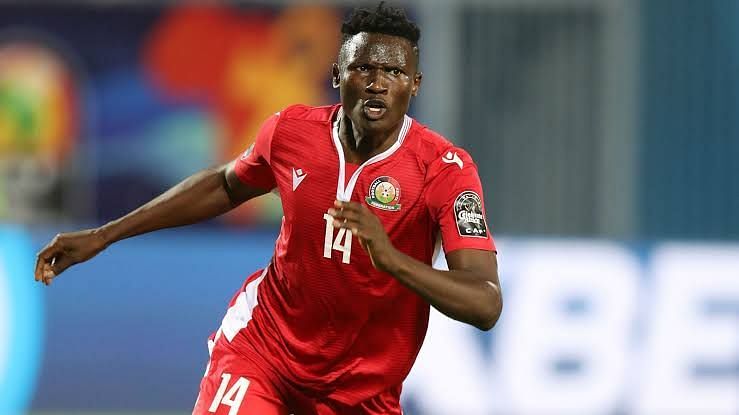 Olunga playing for Harambee Stars