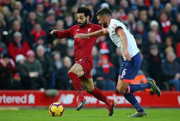 Mohamed Salah in action against Bournemouth