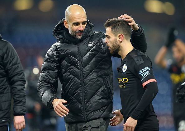 Pep Guardiola and one of his favourite players