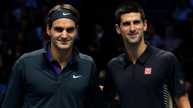 Federer (left) and Djokovic