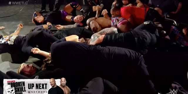 This brawl involving SmackDown Superstars ended TLC
