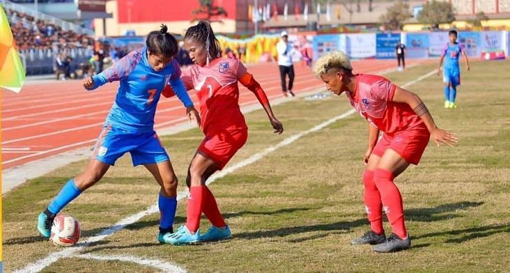 Indian women&#039;s Football team defeated the home side Nepal with a 1-0 scoreline