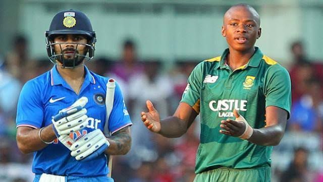 Virat Kohli (left) and Kagiso Rabada (right)