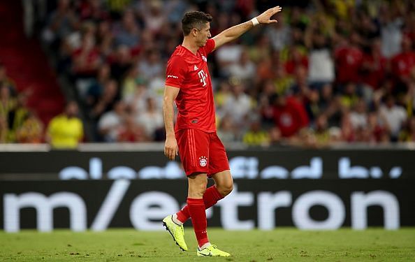 Robert Lewandowski in action for Bayern Munich