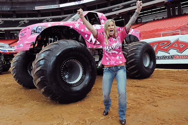 She really does drive a monster truck, folks. Madusa is *awesome*.