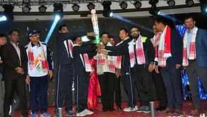 Assam Chief Minister Sarbananda Sonowal launches torch relay of the third Khelo India Youth Games