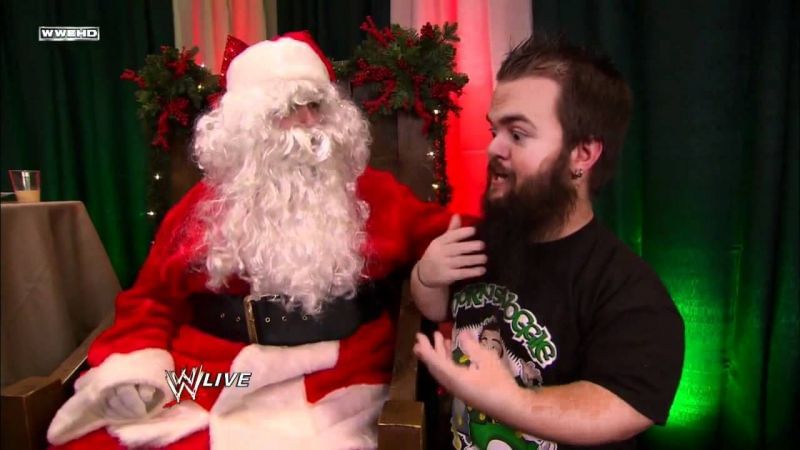 Hornswoggle and 'Santa' Mick Foley.