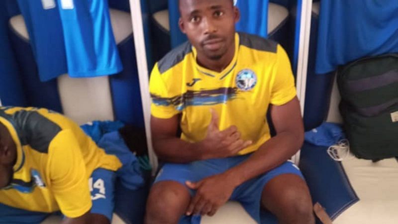 Stanley Okorom in the Enyimba dressing room